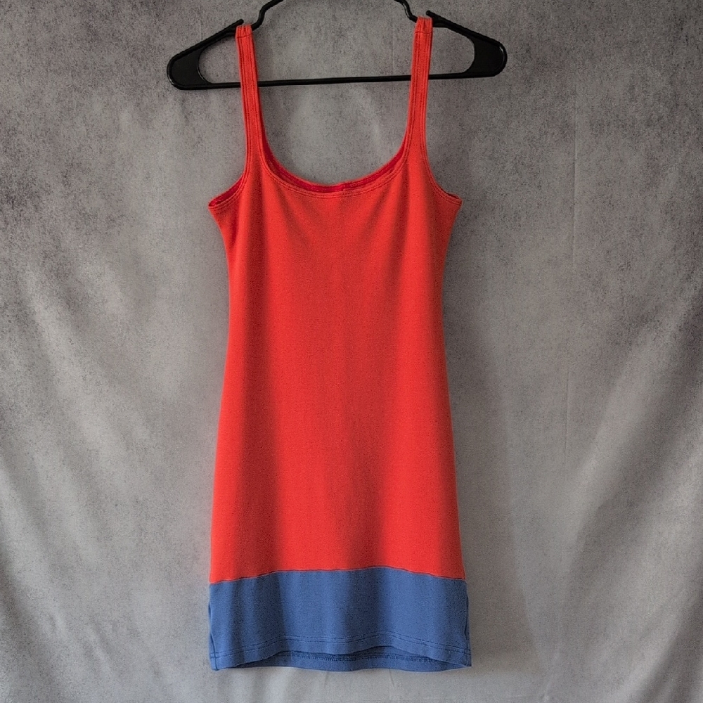 American Apparel Hyacinth Blue And Coral M  Minidress